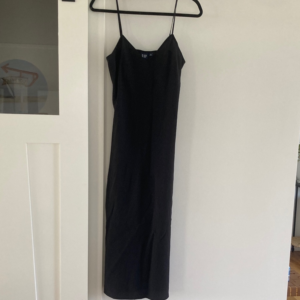 GAP Black Strapless Slip Dress with Thin Straps